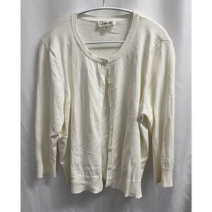 Harper Rose Long Sleeve Button-Front Cardigan Women's Size XL White